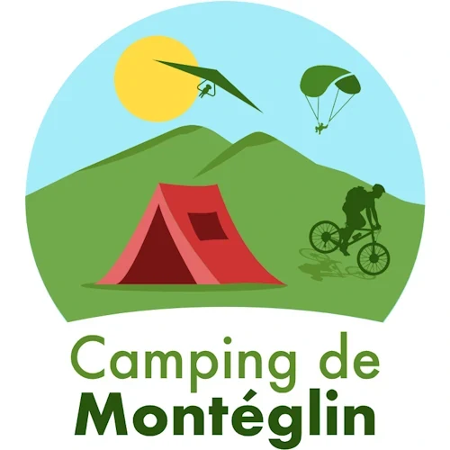 Camping de Monteglin logo — Flying Karlis partner campsite near the Chabre paragliding site.