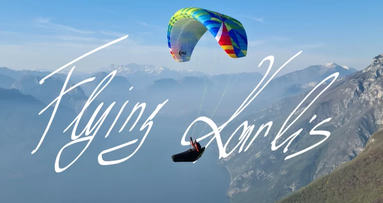 Flying Karlis SIV school over Lake Garda — the team behind the school and the Chabre Challenge XC route.