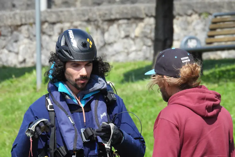 Life vest and radio provided on the Flying Karlis SIV course — Lake Garda, Italy.